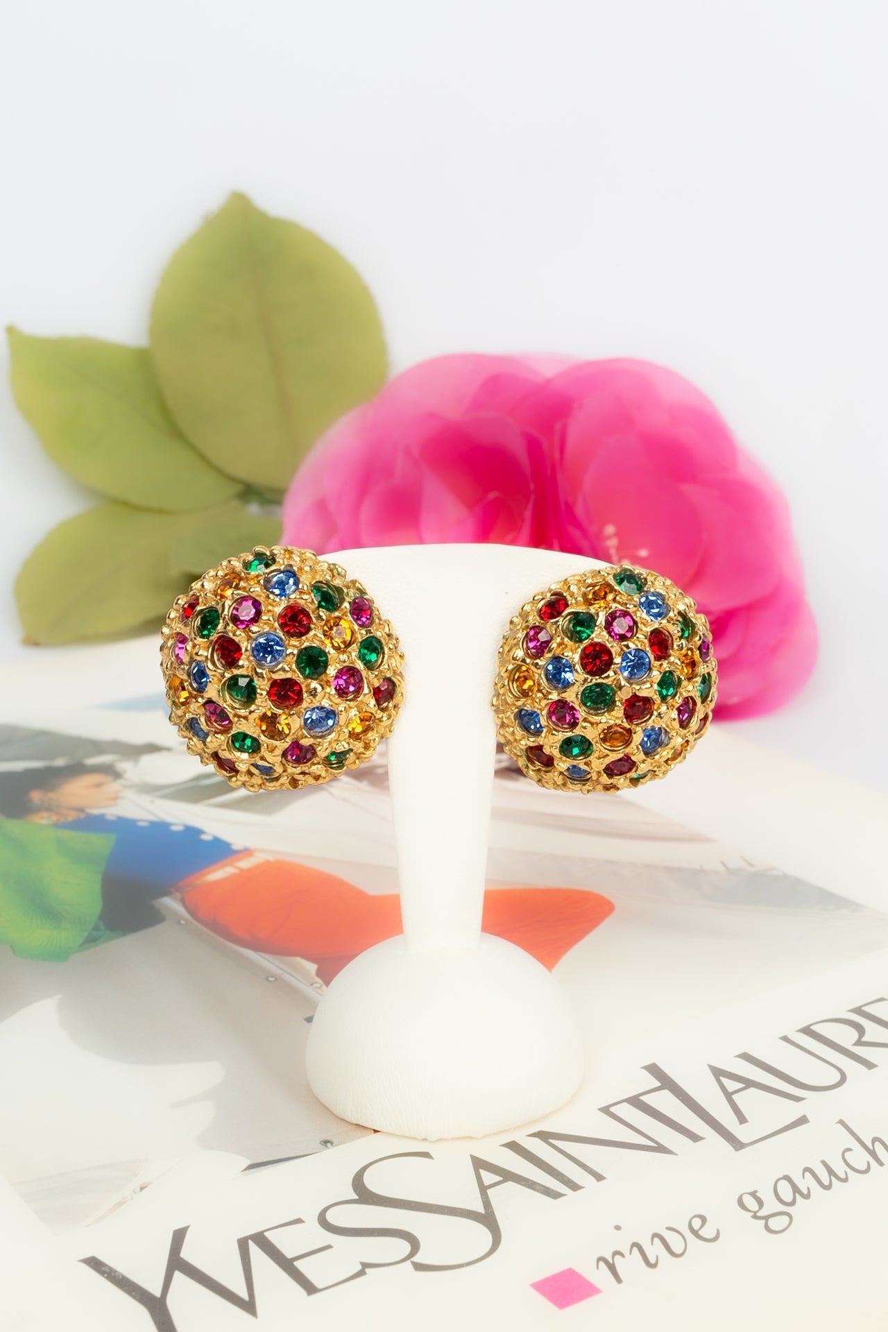 Boucles d'oreilles strassÃƒÆ’Ã‚Â©es Yves Saint Laurent