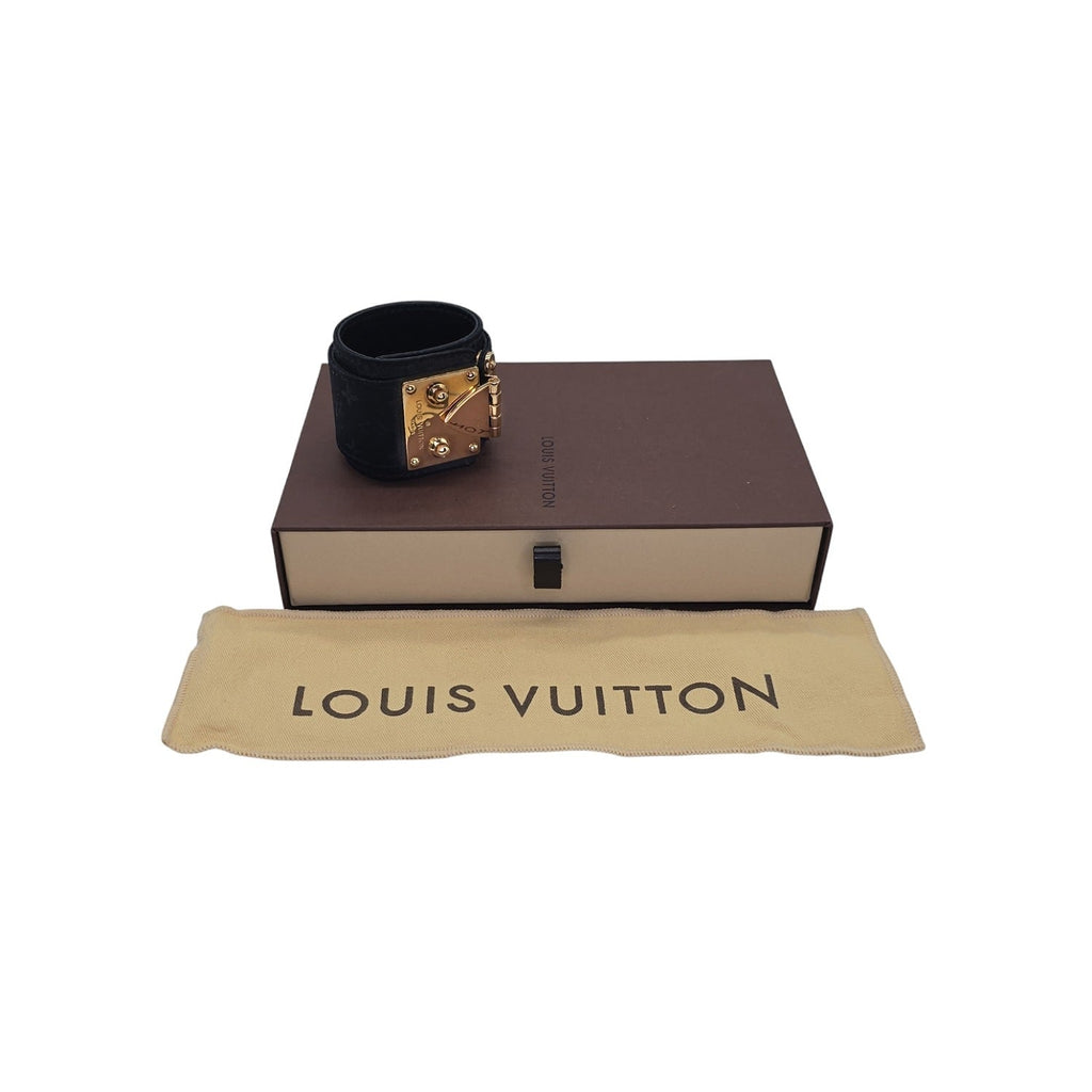 Louis Vuitton Satin Monogram Serrure Cuff Bracelet
