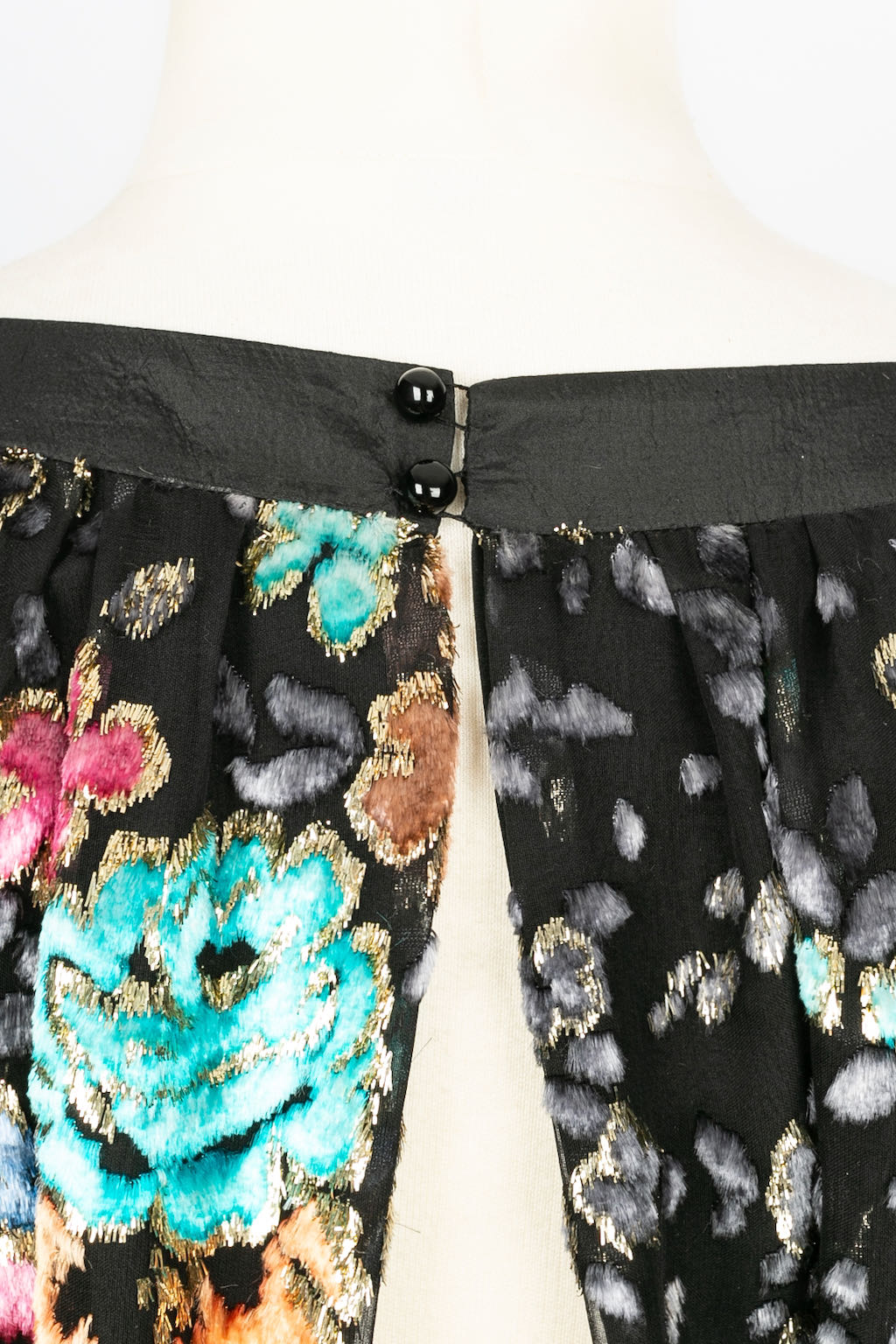 Robe en soie et velours 1980's