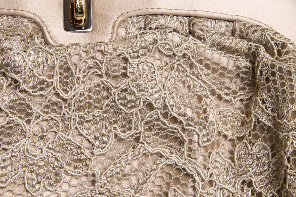 Dolce & Gabbana Beige Lace Clutch