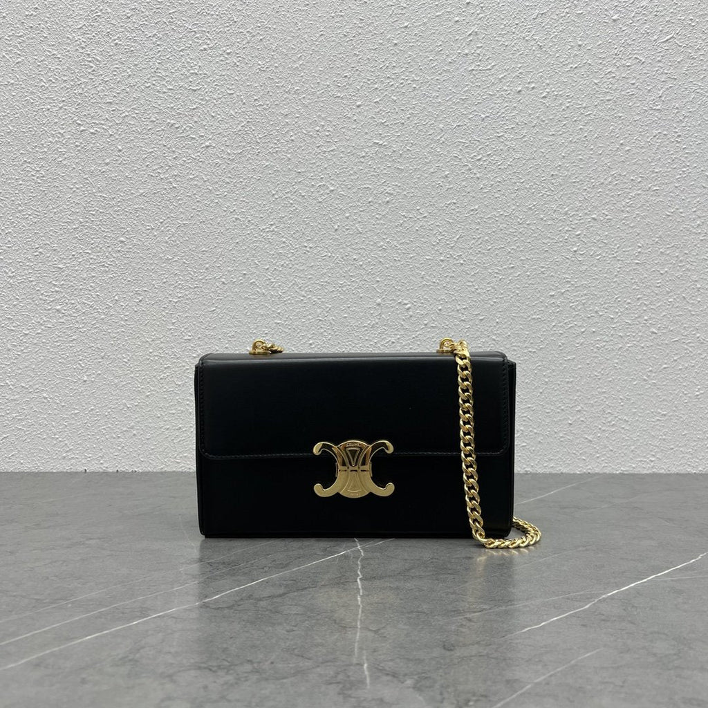 GLAMI Chain Box Triomphe Bag Black For Women 9in/22cm 110803BF4.38NO