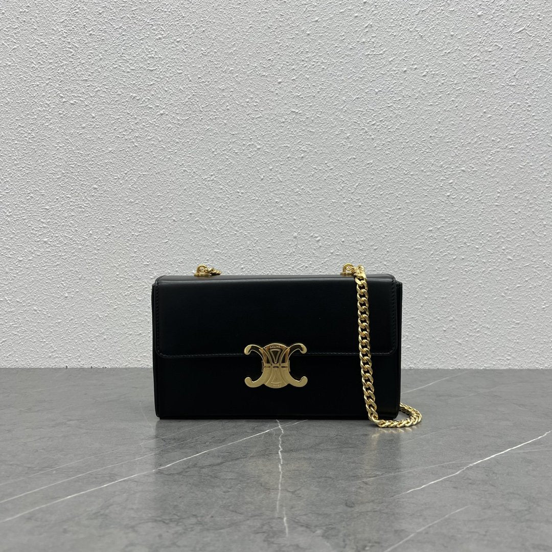 GLAMI Chain Box Triomphe Bag Black For Women 9in/22cm 110803BF4.38NO