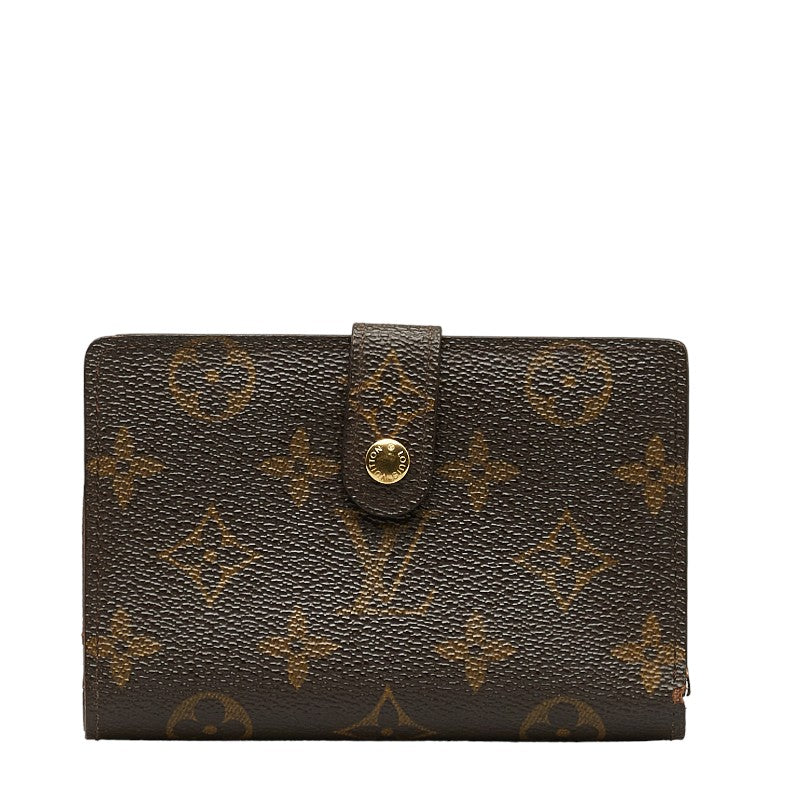 Louis Vuitton Monogram Vienna Double Fed Wallet Compact Wallet M61663 Brown PVC Leather  Louis Vuitton