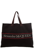 Alexander McQueen Black & Red Signature Canvas Tote
