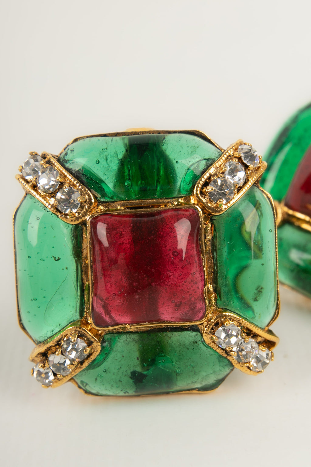 Boucles d'oreilles en pÃƒÆ’Ã‚Â¢te de verre Chanel