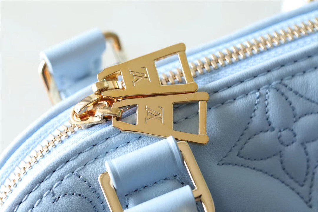LV Alma GLAMI Bag Handbags,  Shoulder and Cross Body Bags For Women In Bleu Glacier Blue 9.6in/25cm LV M59822