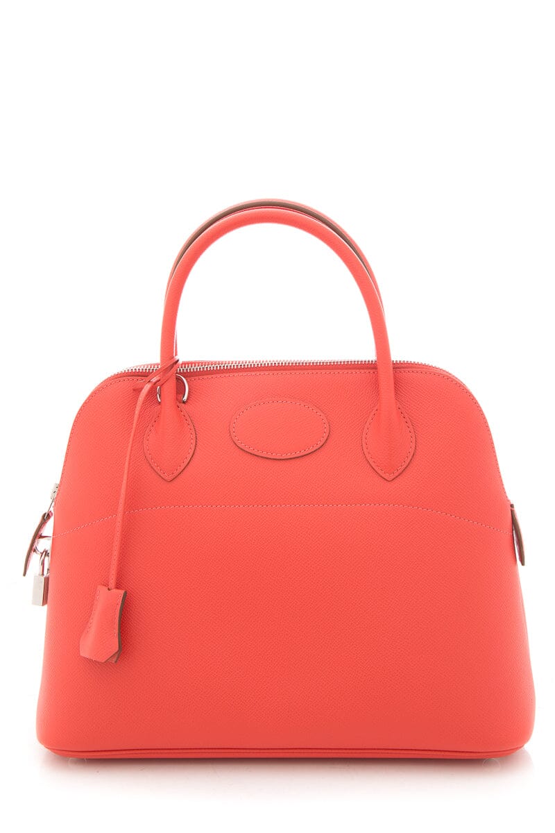 HermÃƒÆ’Ã‚Â¨s Red Courchevel 31cm Bolide Handbag