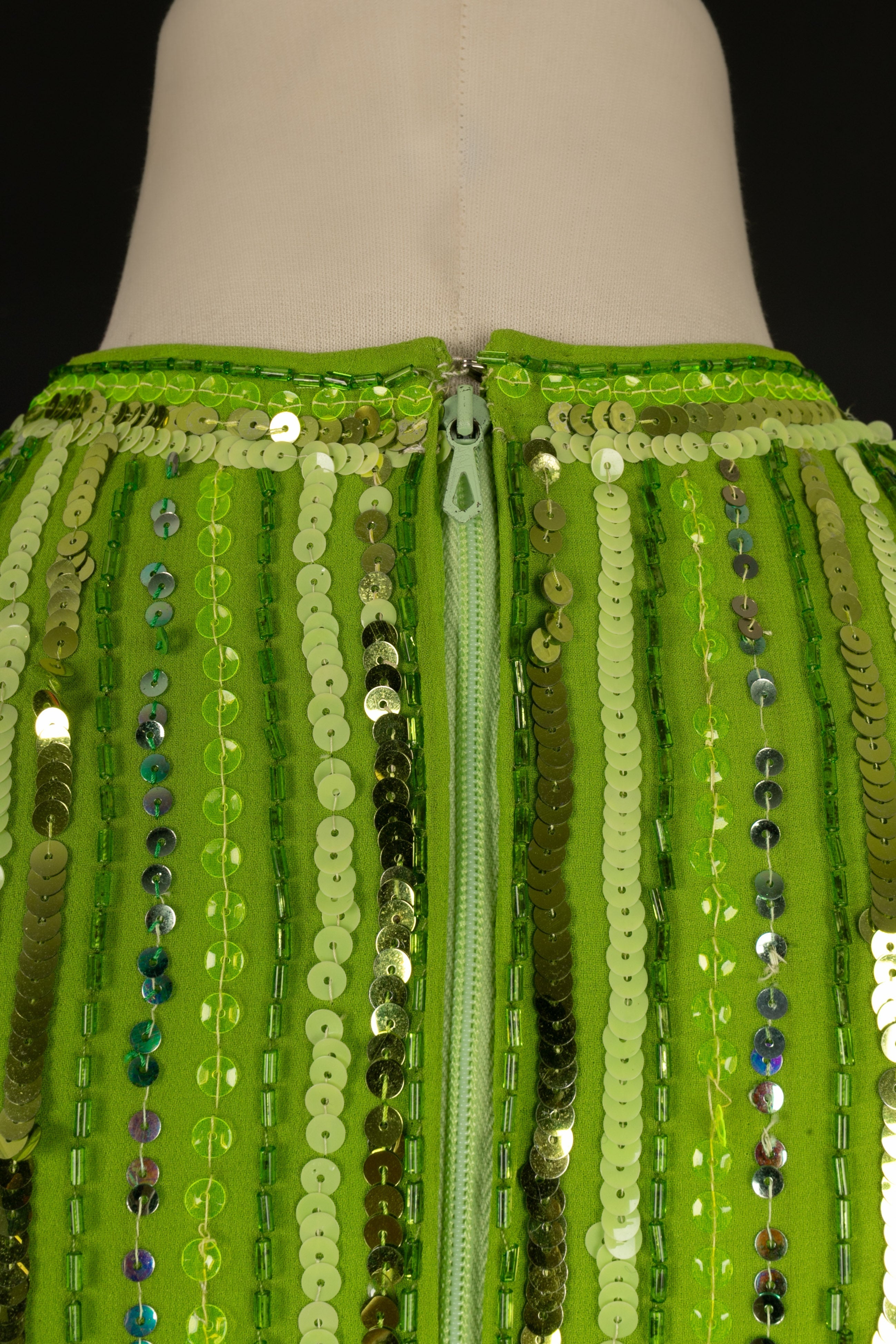 Robe verte en soie Carven