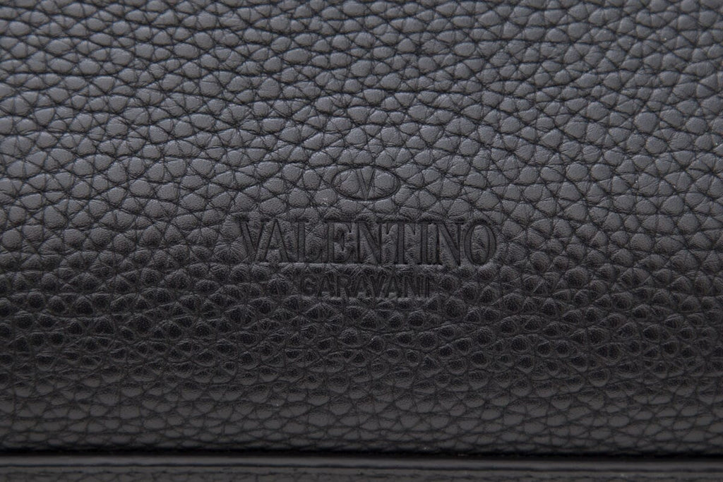 Valentino Black Small Leather Rockstud Tote