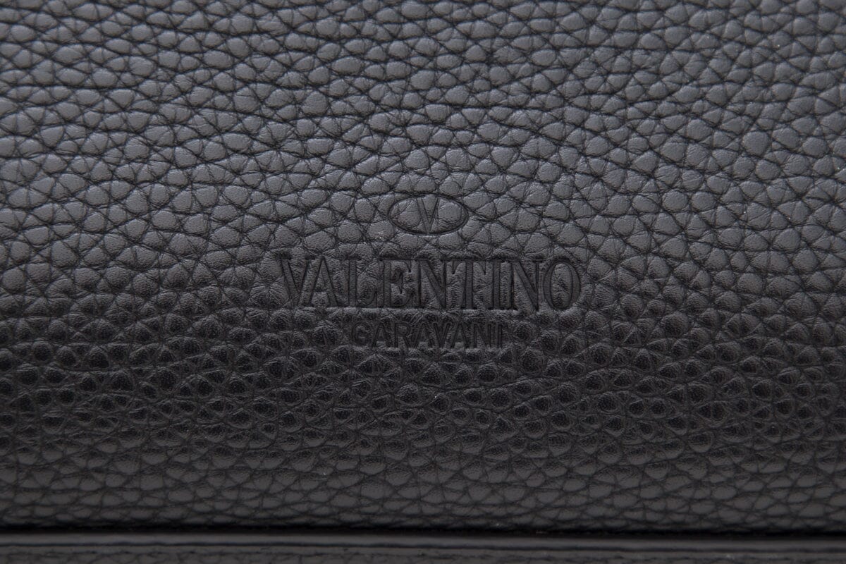 Valentino Black Small Leather Rockstud Tote