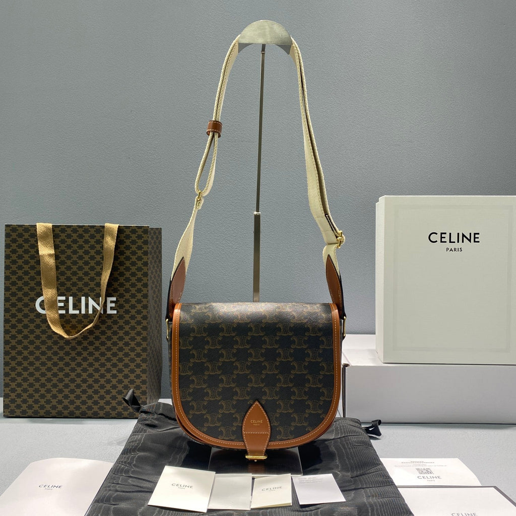 GLAMI Large Strap Folco Bag In Triomphe Canvas Brown For Women 9in/22cm 196932BZJ.04LU