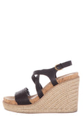 Salvatore Ferragamo Black Leather Espadrille SZ 9.5