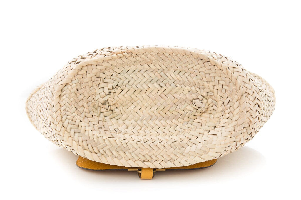 Chloe Marcie Basket Yellow Raffia Handbag