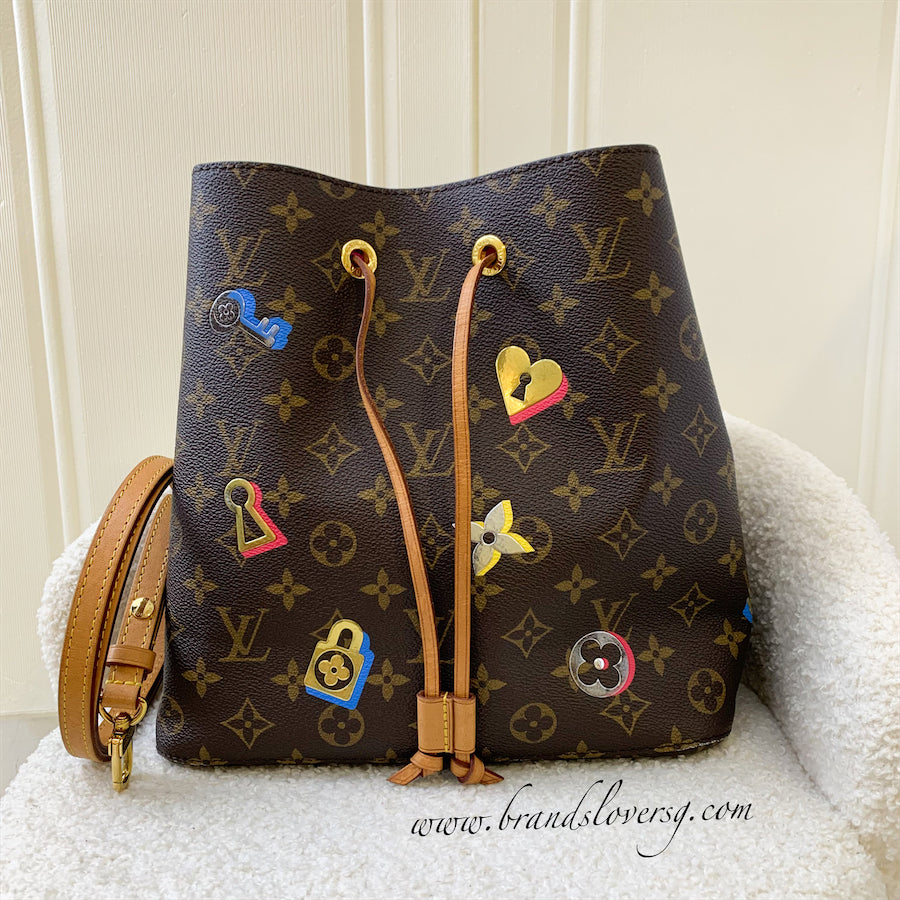 LV Neonoe MM in Limited Edition Love Lock Monogram Canvas and GHW