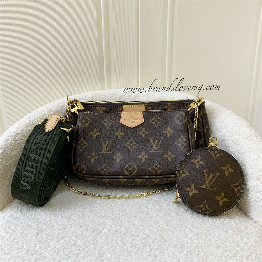LV Multi Pochette Accessoires MPA in Monogram Canvas, Khaki Strap and GHW