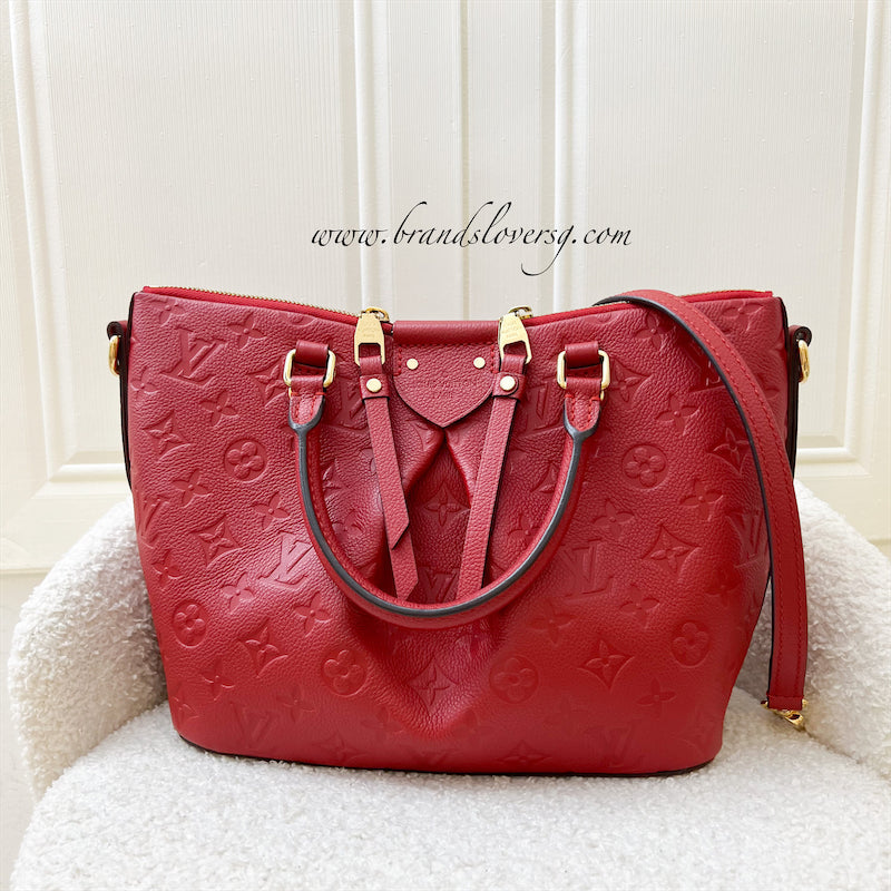 LV Mazarine PM Bag in Red Empriente Leather GHW