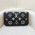 LV Felicie Pochette in Black and Beige Monogram Empreinte Leather and GHW