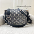 LV Side Trunk Bag in Black / Grey Denim and SHW
