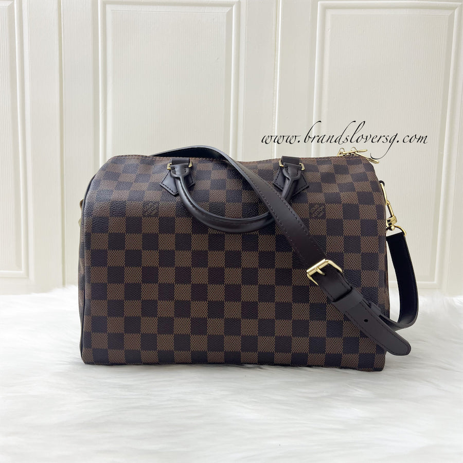 LV Speedy 30 Bandouliere in Damier Ebene Canvas GHW