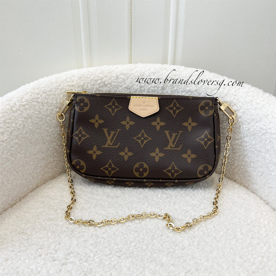 LV Multi Pochette Accessoires MPA Small Pochette + Original Chain in Monogram Canvas GHW