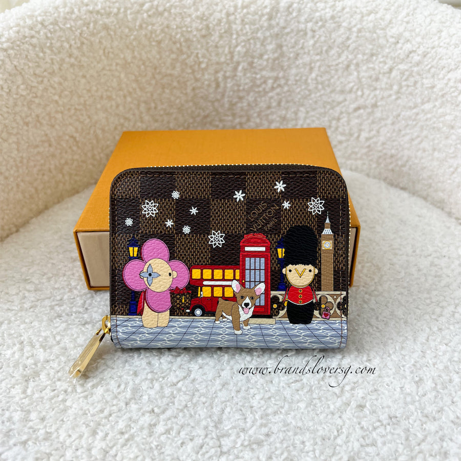 LV Zippy Small Wallet / Card Holder in Vivienne in London Christmas 2021 Canvas and GHW