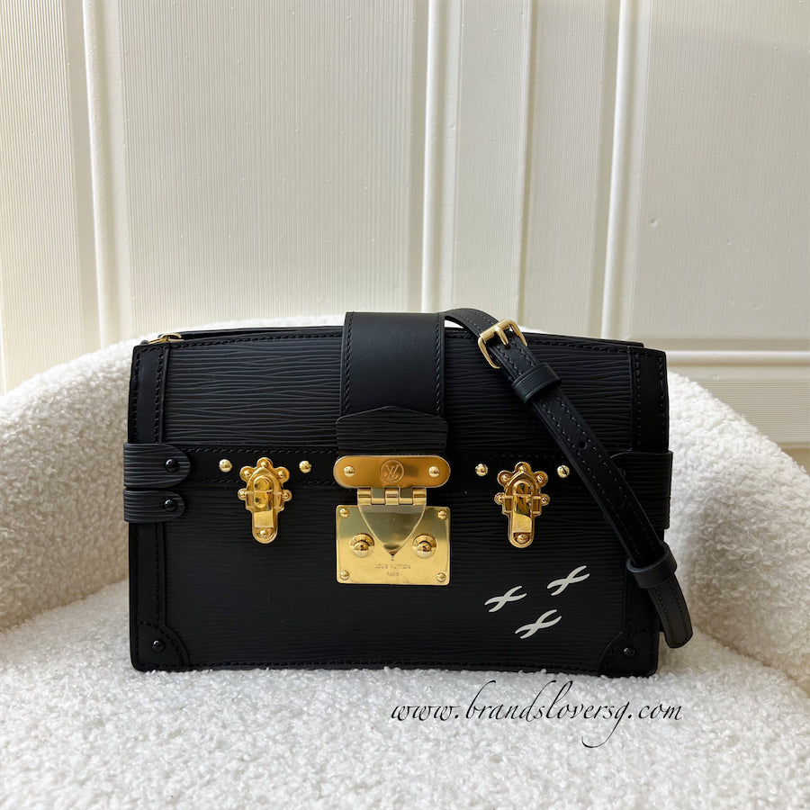 LV Trunk Clutch in Black Epi Leather with Strap GHW