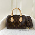 LV Speedy Bandouliere 20 in Monogram Canvas GHW (Without Patterned Strap) + Monogram strap.
