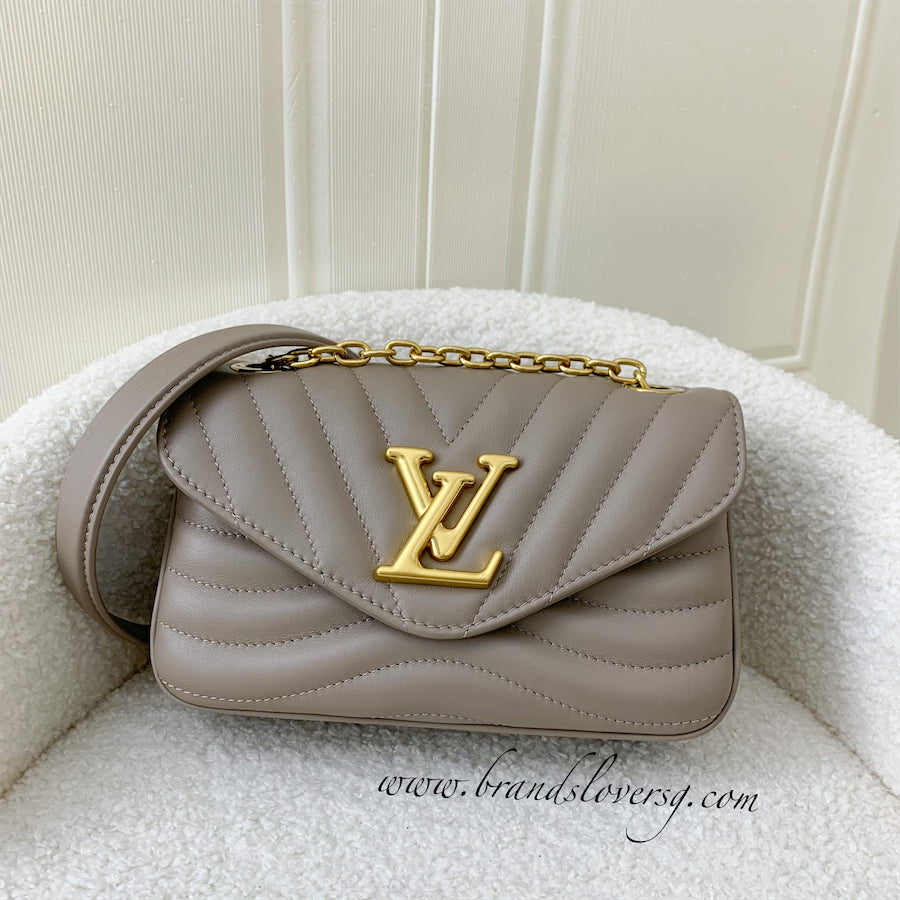 LV New Wave Chain Bag in Taupe Quilted Calfskin and GHW