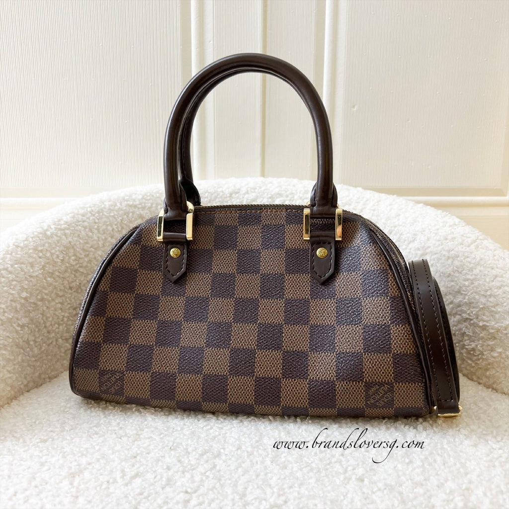 LV Mini Ribera Handbag in Damier Ebene Canvas and GHW