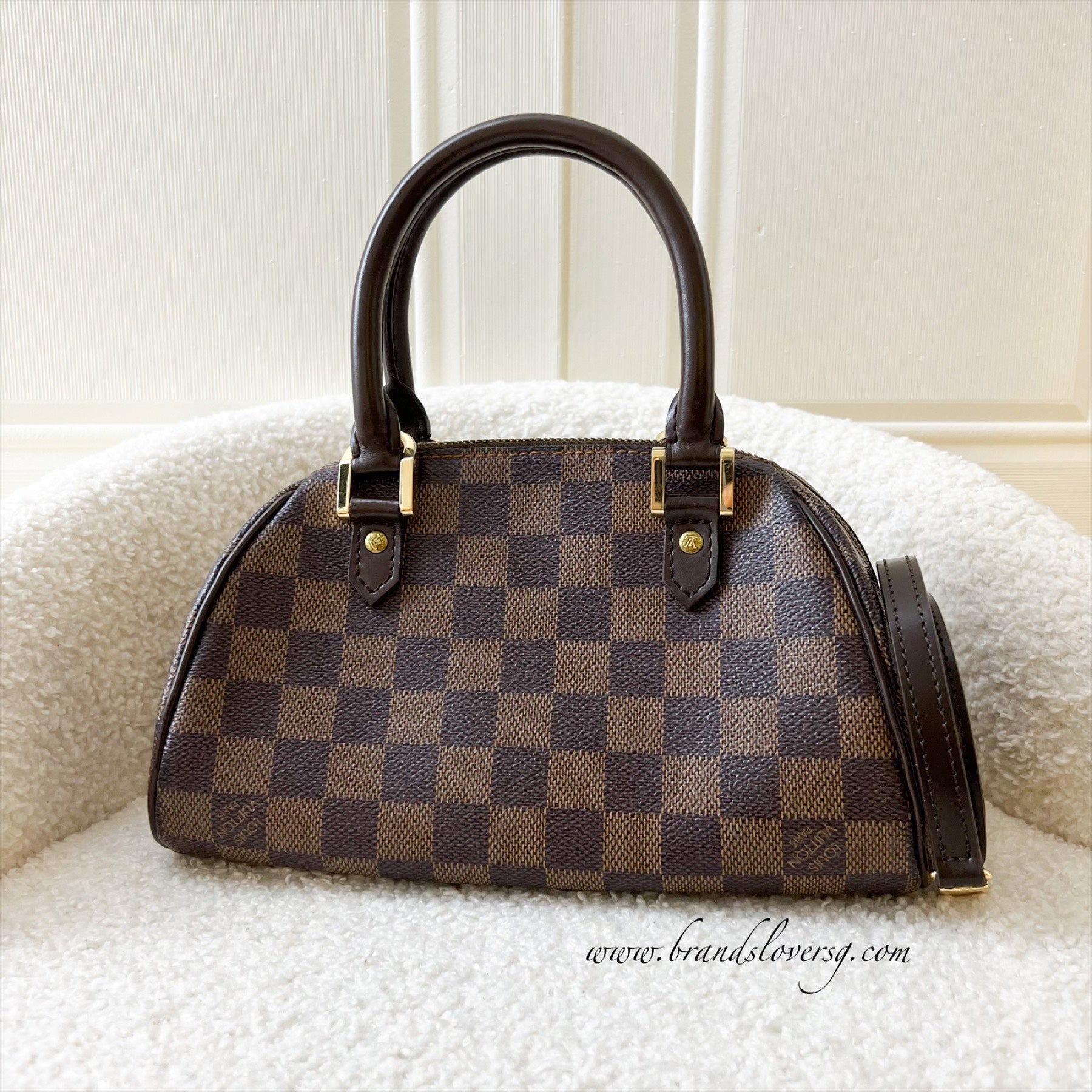 LV Mini Ribera Handbag in Damier Ebene Canvas and GHW