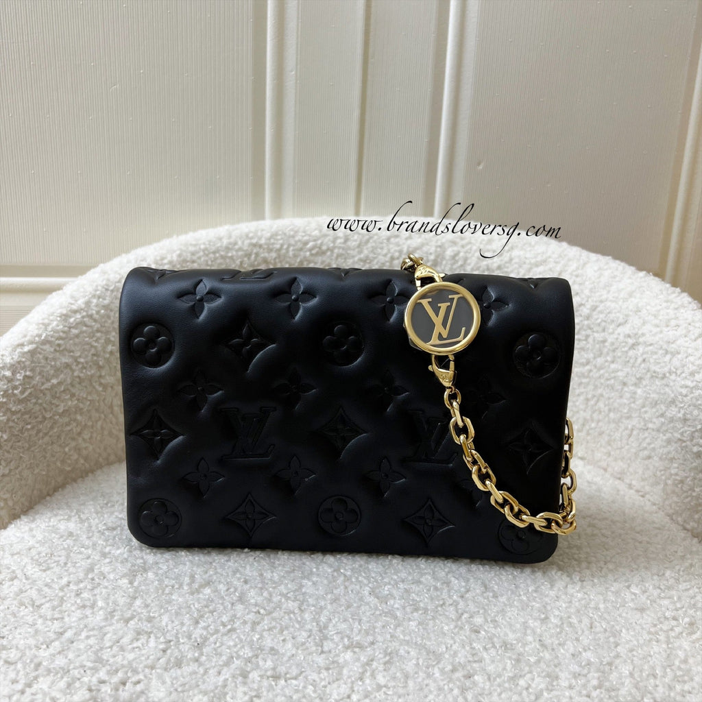 LV Pochette Coussin in Black Puffy Lambskin and GHW