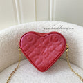 LV Heart on Chain in Lipstick Red Embossed Lambskin GHW