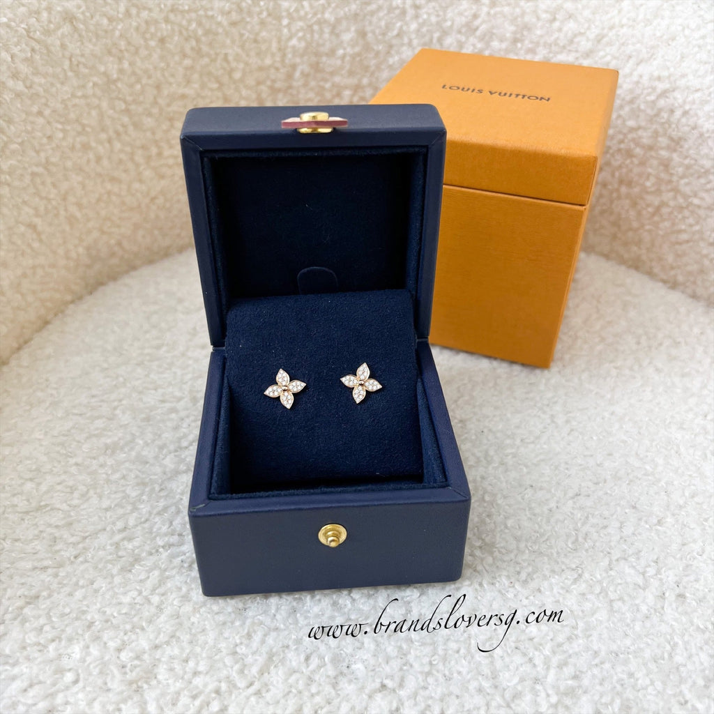 LV Fine Jewellery Star Blossom Earrings Studs with Diamonds in 18K Pink Gold