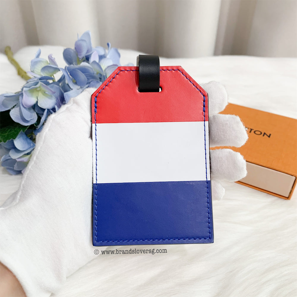 LV France Luggage Tag in Red Epi Leather
