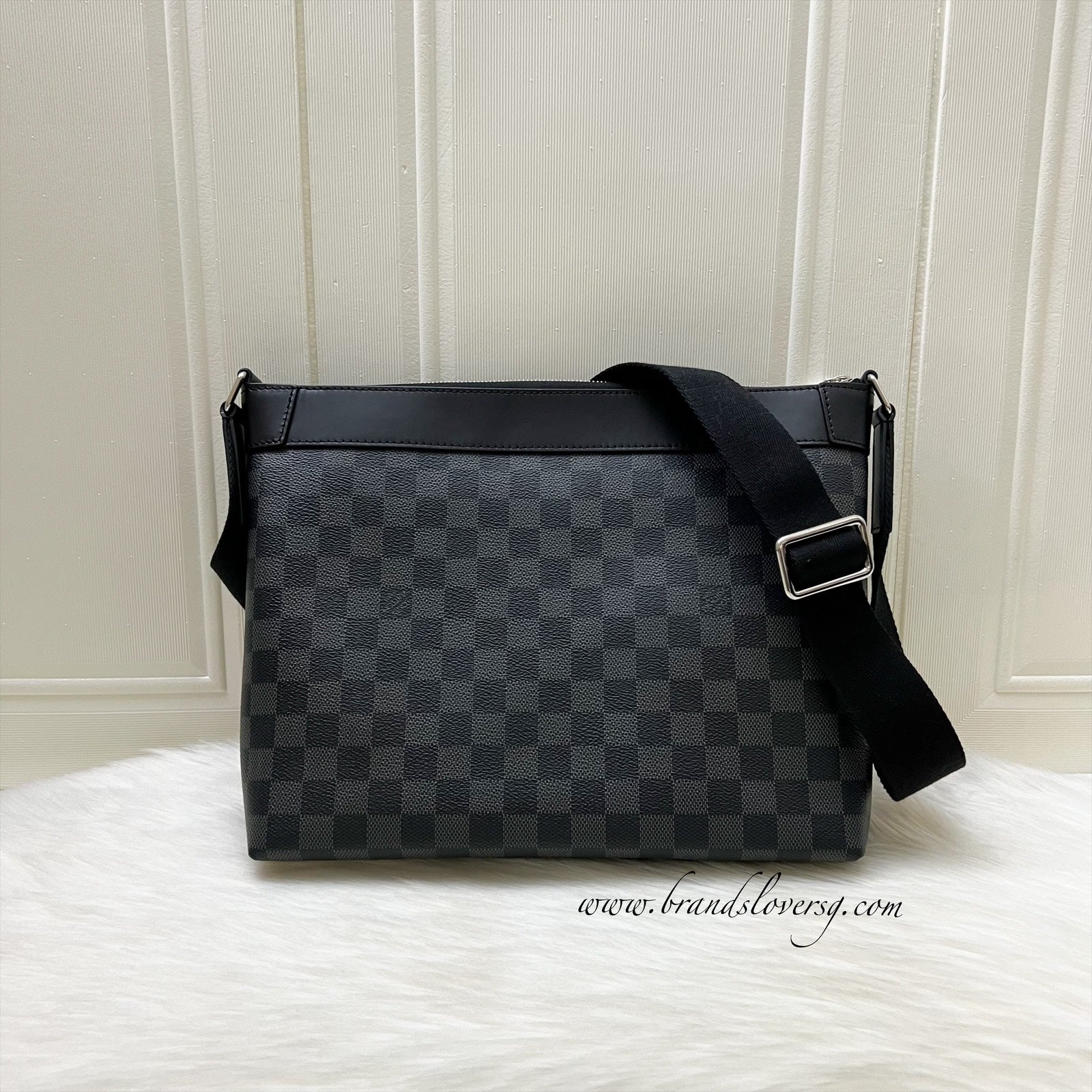 LV Mick PM Men's Shoulder Bag in Black Damier Graphite SHW