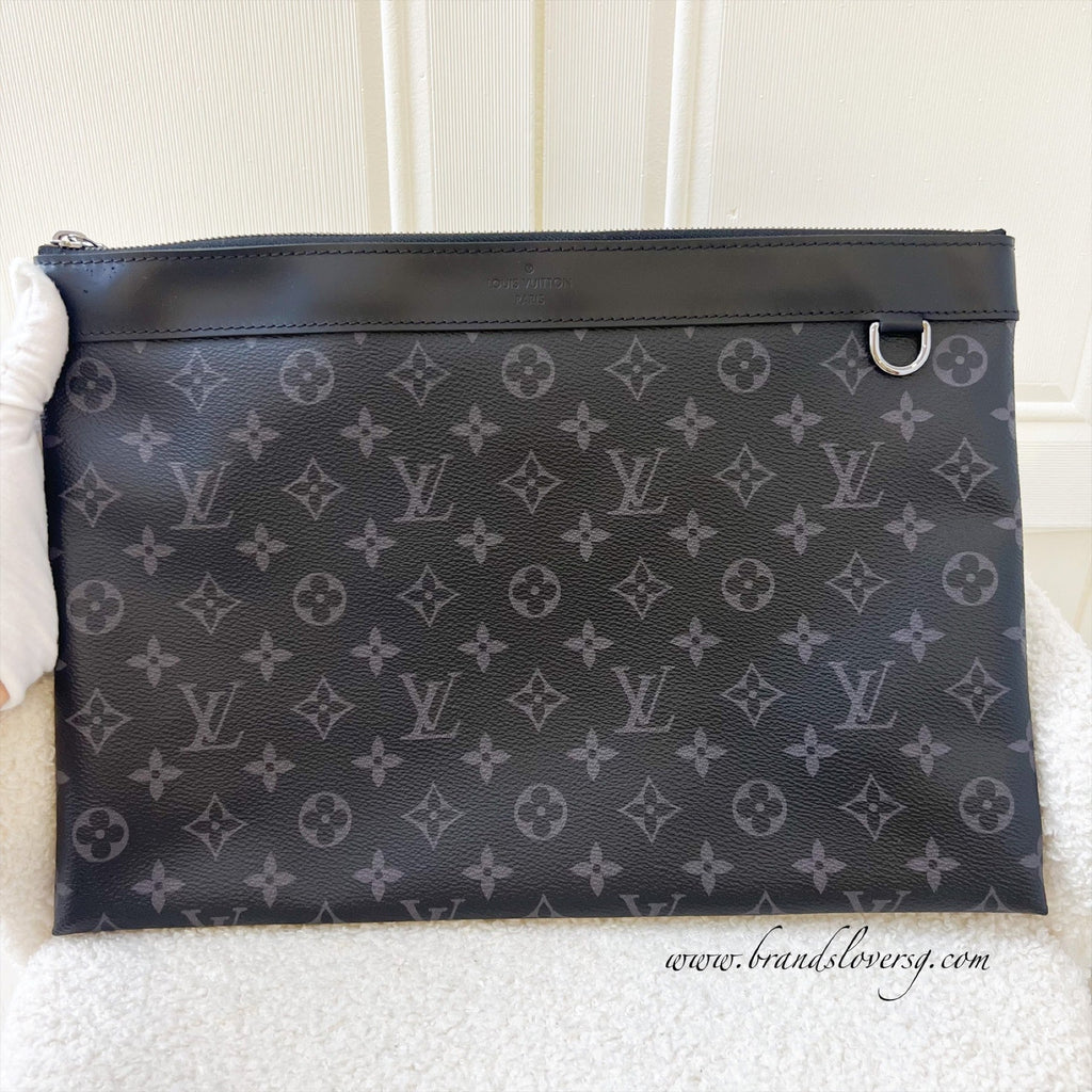 LV Discovery Pochette GM in Monogram Eclipse Canvas SHW