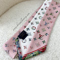 LV Garden Bandeau in Pink / White 100% Silk