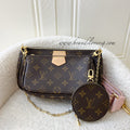 LV Multi Pochette Accessoires MPA in Monogram Canvas, Pink Strap and GHW