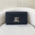 LV Twist Pochette / Wallet on Chain WOC in Black Epi Leather and SHW