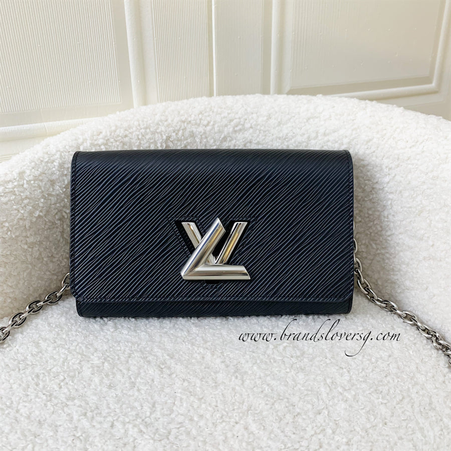 LV Twist Pochette / Wallet on Chain WOC in Black Epi Leather and SHW