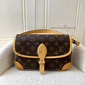 LV Diane in Monogram Canvas GHW with Fuchsia Pink Strap