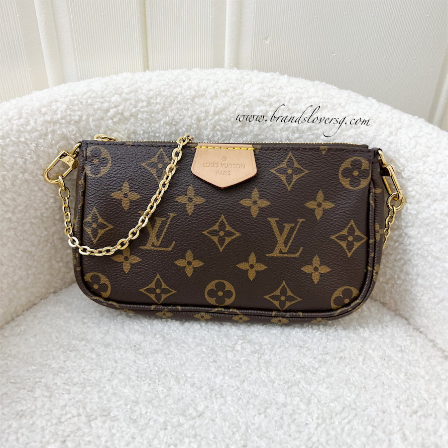LV Multi Pochette Accessoires MPA Smaller Pochette with Original Chain in Monogram Canvas and GHW