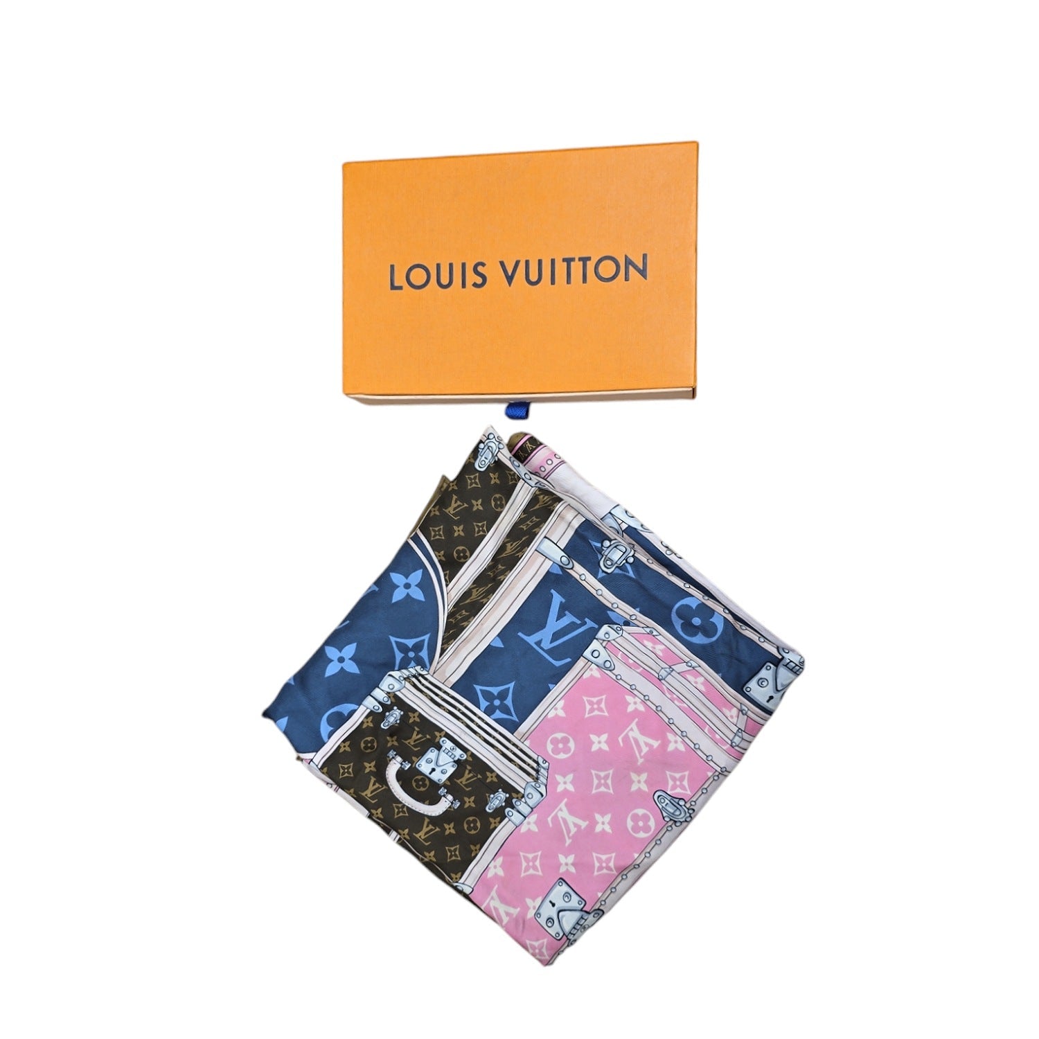 Louis Vuitton Silk Monogram Let’s Go Silk Square Scarf