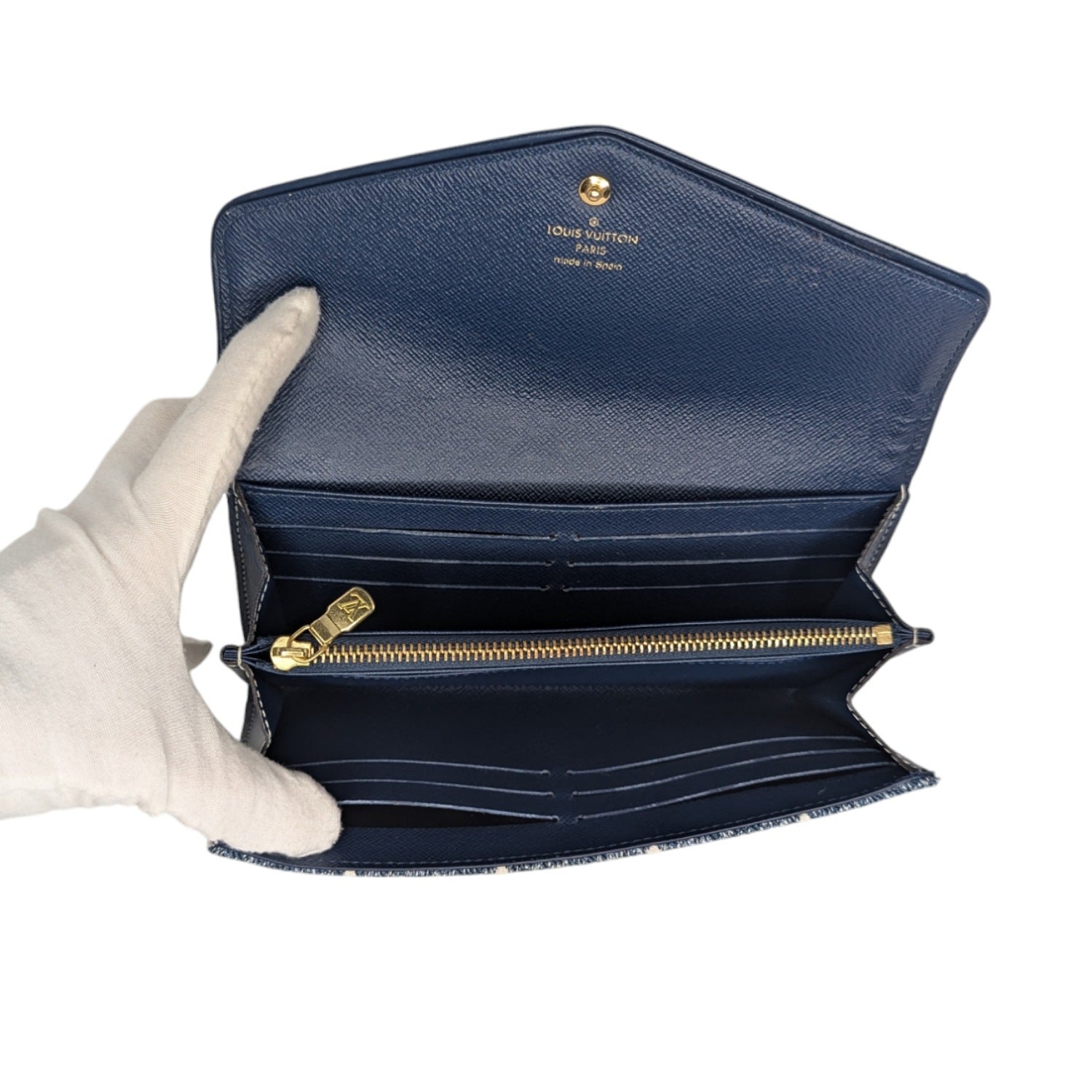 Louis Vuitton Monogram Jacquard Denim Sarah Wallet Bleu
