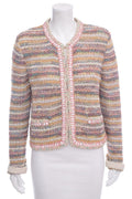 Chanel Multicolor Crochet Cotton Jacket SZ 44