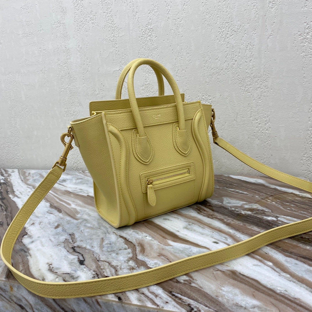 GLAMI Nano LuGucciage Bag In Drummed Yellow For Women 8in/20cm