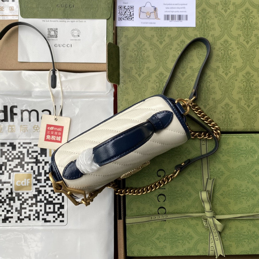 Glami Marmont Mini Top Handle Bag White For Women 8in/21cm 583571-0OLFX-9085