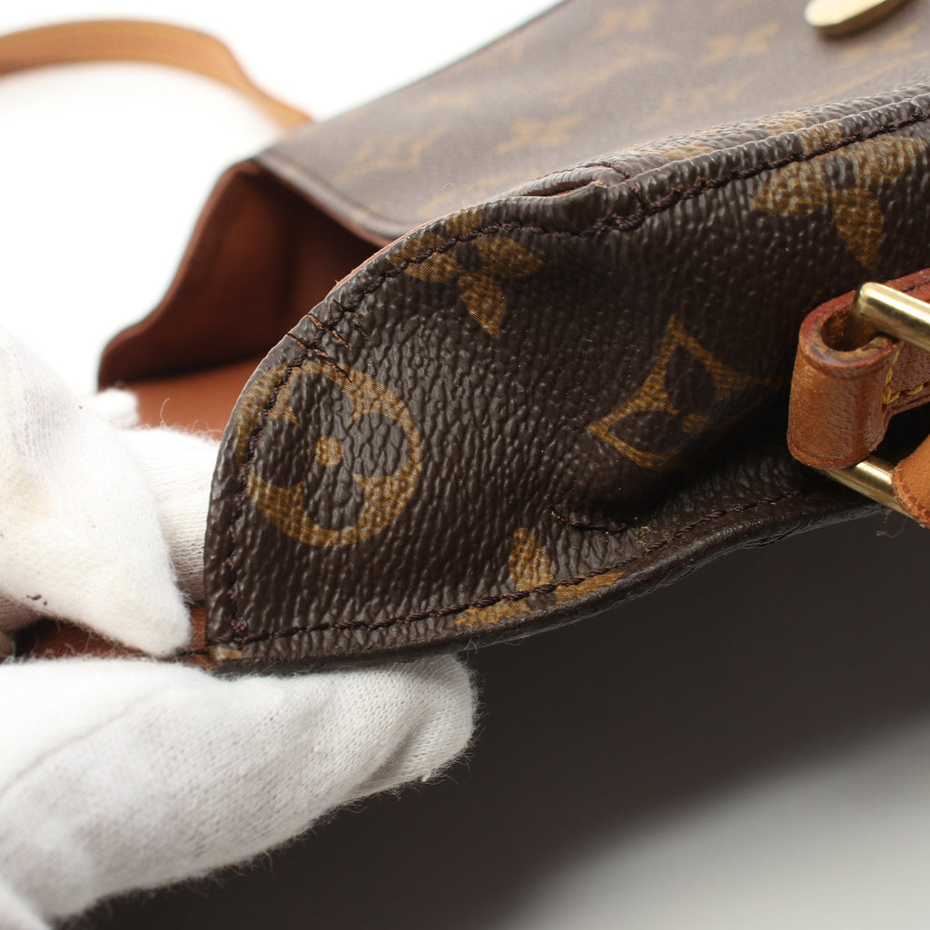 Sun Crew MM Monogram Shoulder Bag PVC Leather Brown