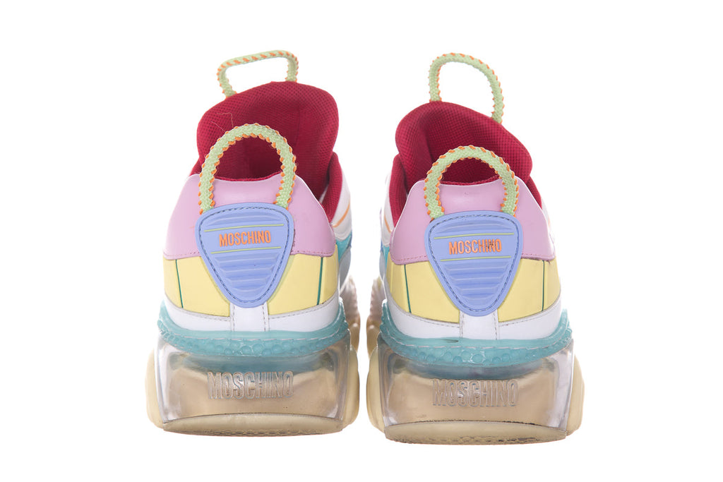 Moschino Multicolored Logo-Strap Teddy-Sole Sneakers SZ 40