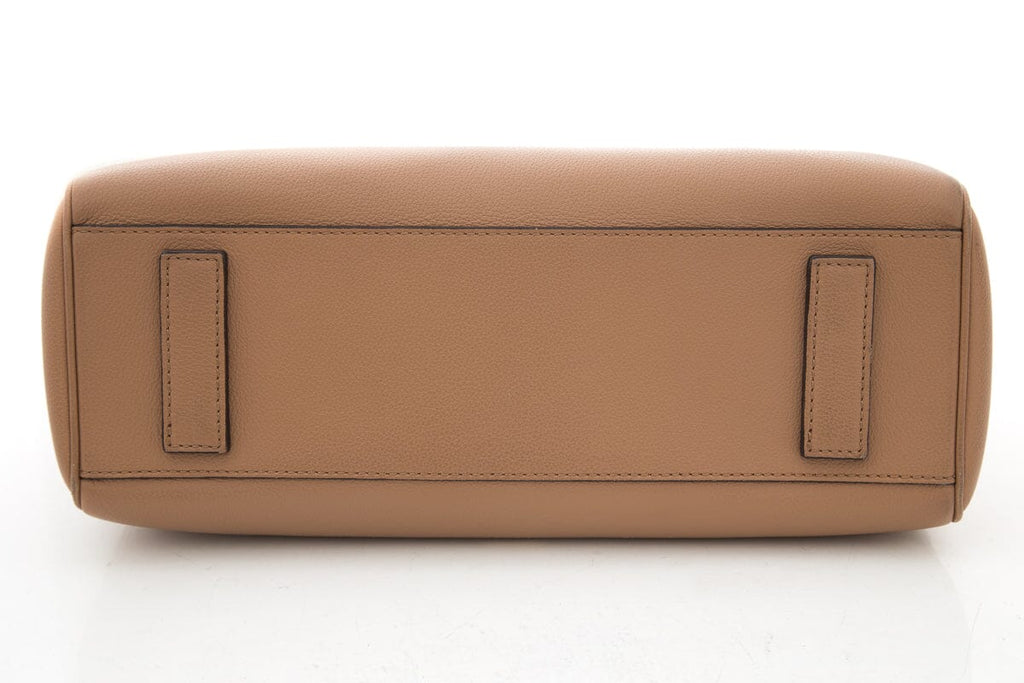 Versace Brown La Medusa Flap Leather Tote